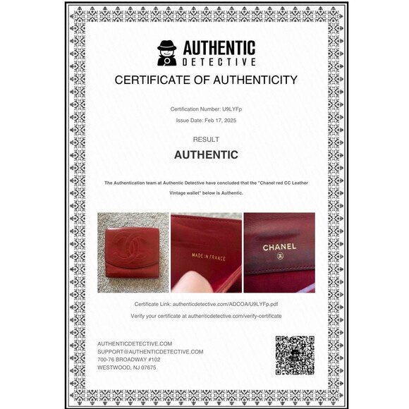 CHANEL Vintage Authentic Leather Timeless CC Wallet Red Flap Snap Closure - Picture 2 of 16